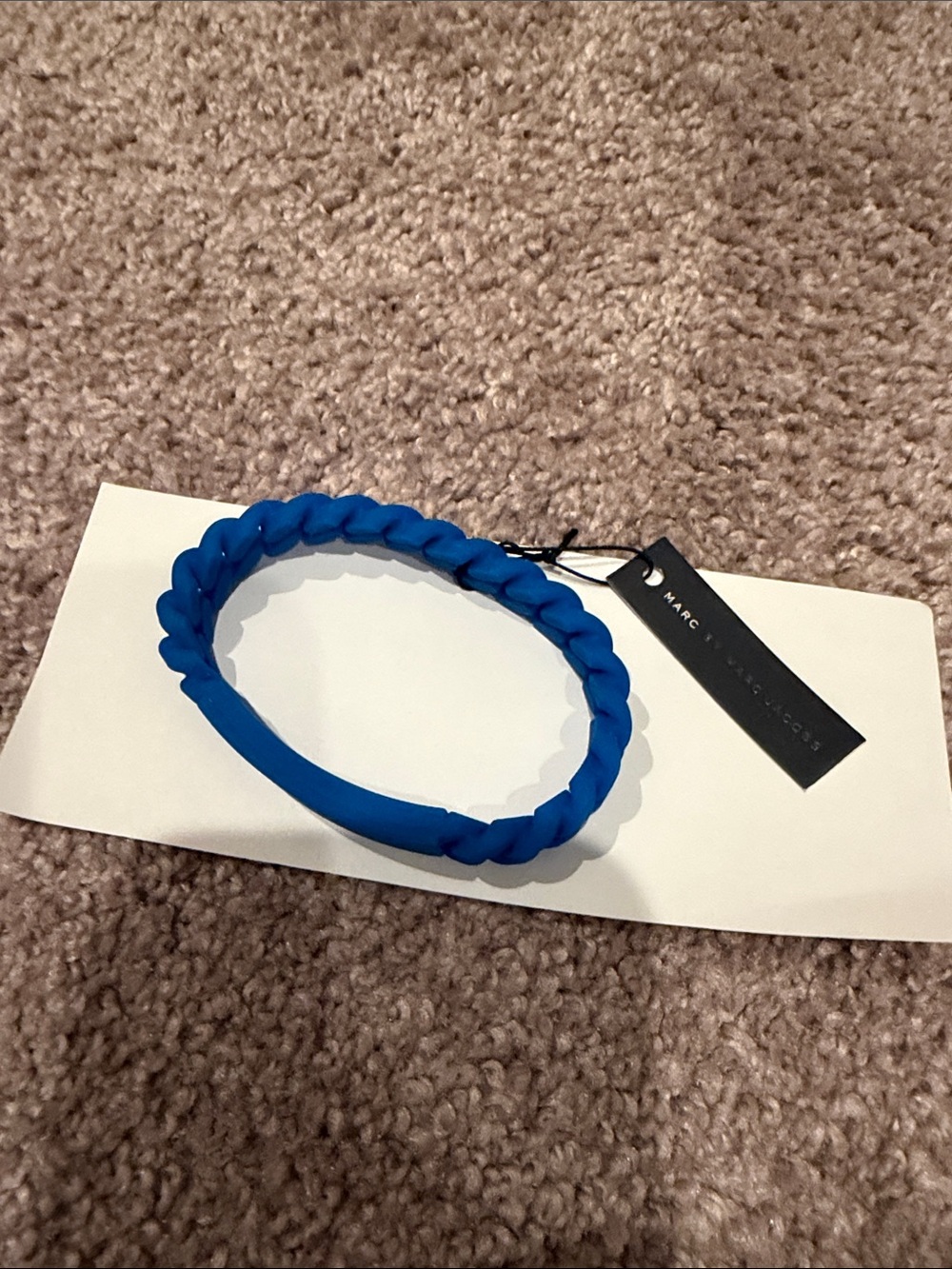 Marc Jacobs Braided Silicone Bangle in Cobalt Blue